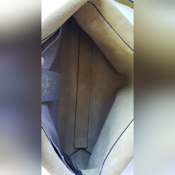 Vince Camuto Women's Suede Purse Crossbody Bag in Color Olive Oil - Picture 7 of 13